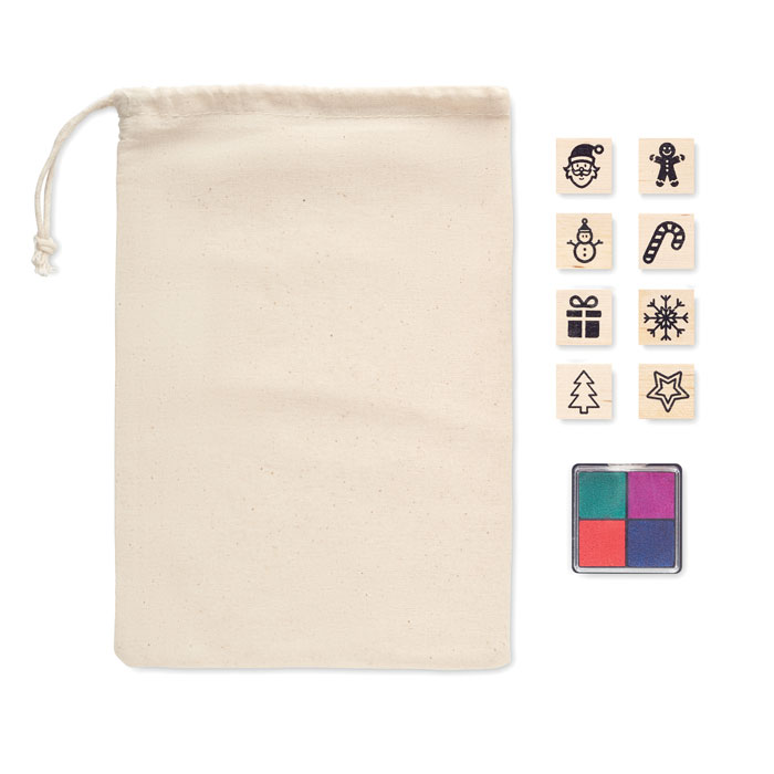 8 wooden Christmas stamps set 4