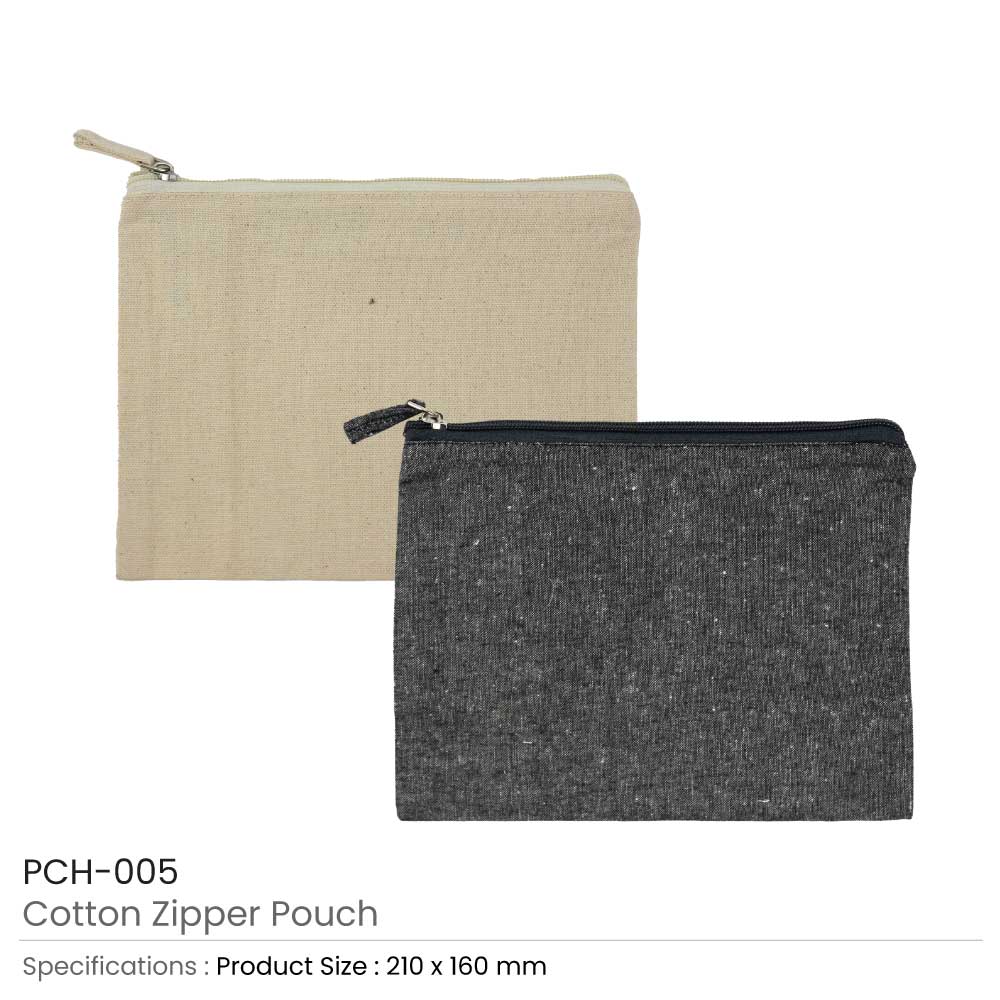 Multi-purpose Cotton Zipper Pouches 6 oz 3
