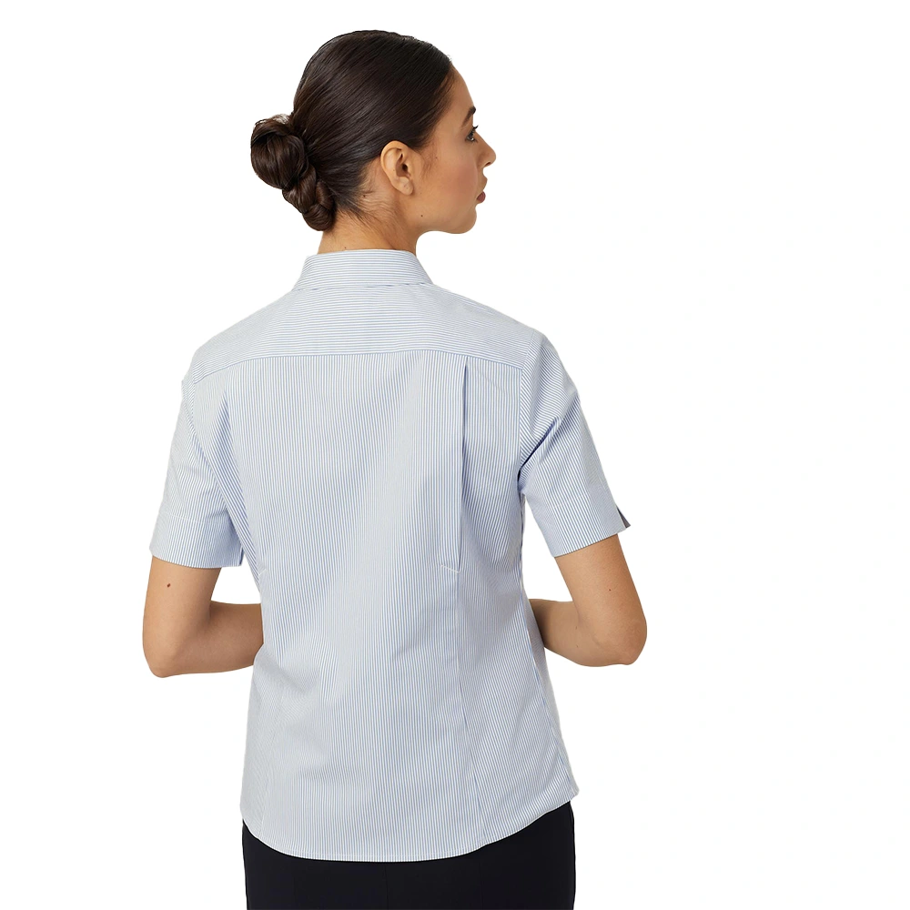Women's Short Sleeve Shirt - Light Blue/White 4