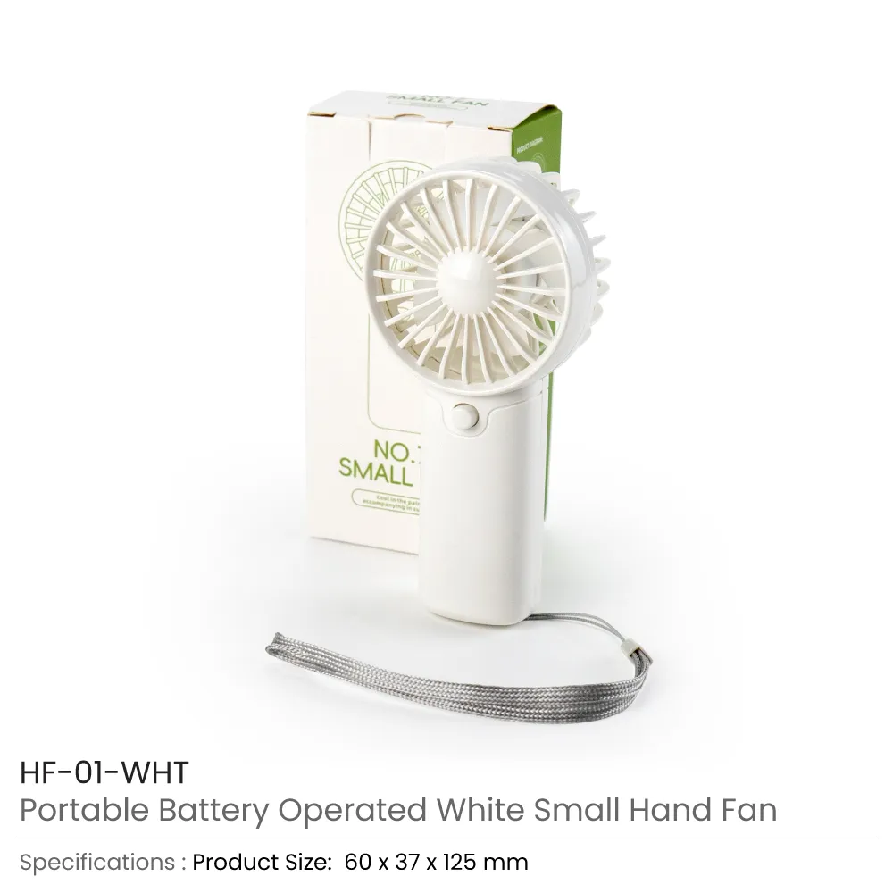 Portable Hand Fan with Lanyard Lace – White Color 5
