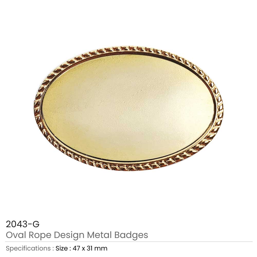 Oval Rope Design Logo Metal Badges 2