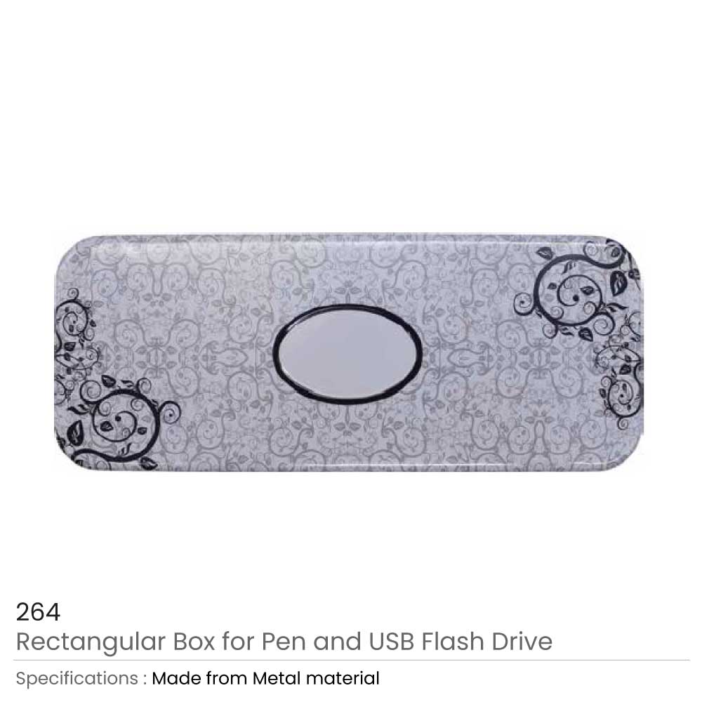 ALUMINIUM RECTANGULAR BOX FOR PEN AND USB 2