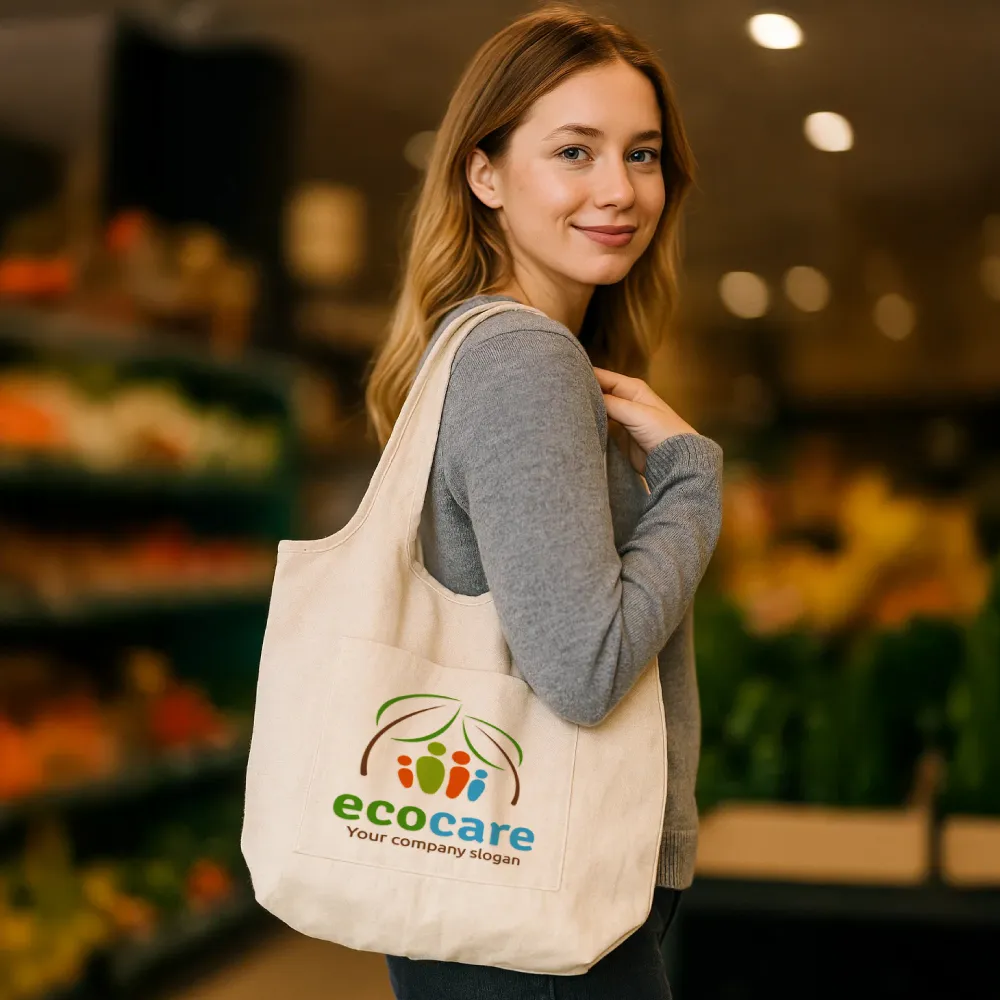 Cotton Hobo Bags with Front Pocket, 340 GSM (10 oz) 7