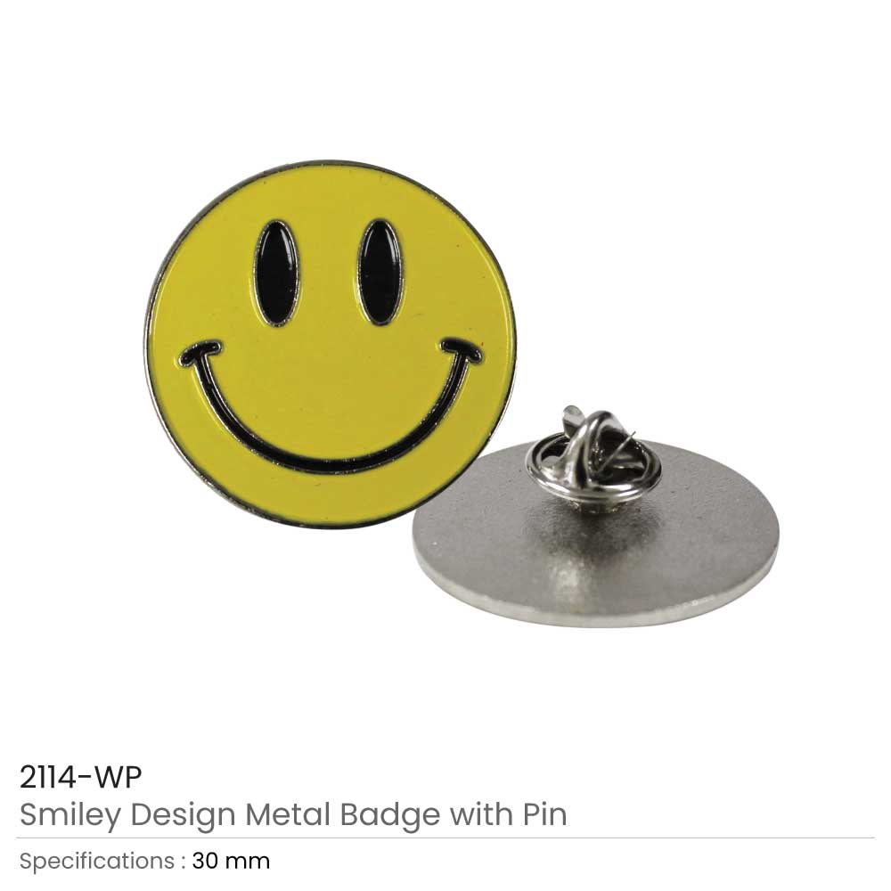 Smiley Metal Badge 2