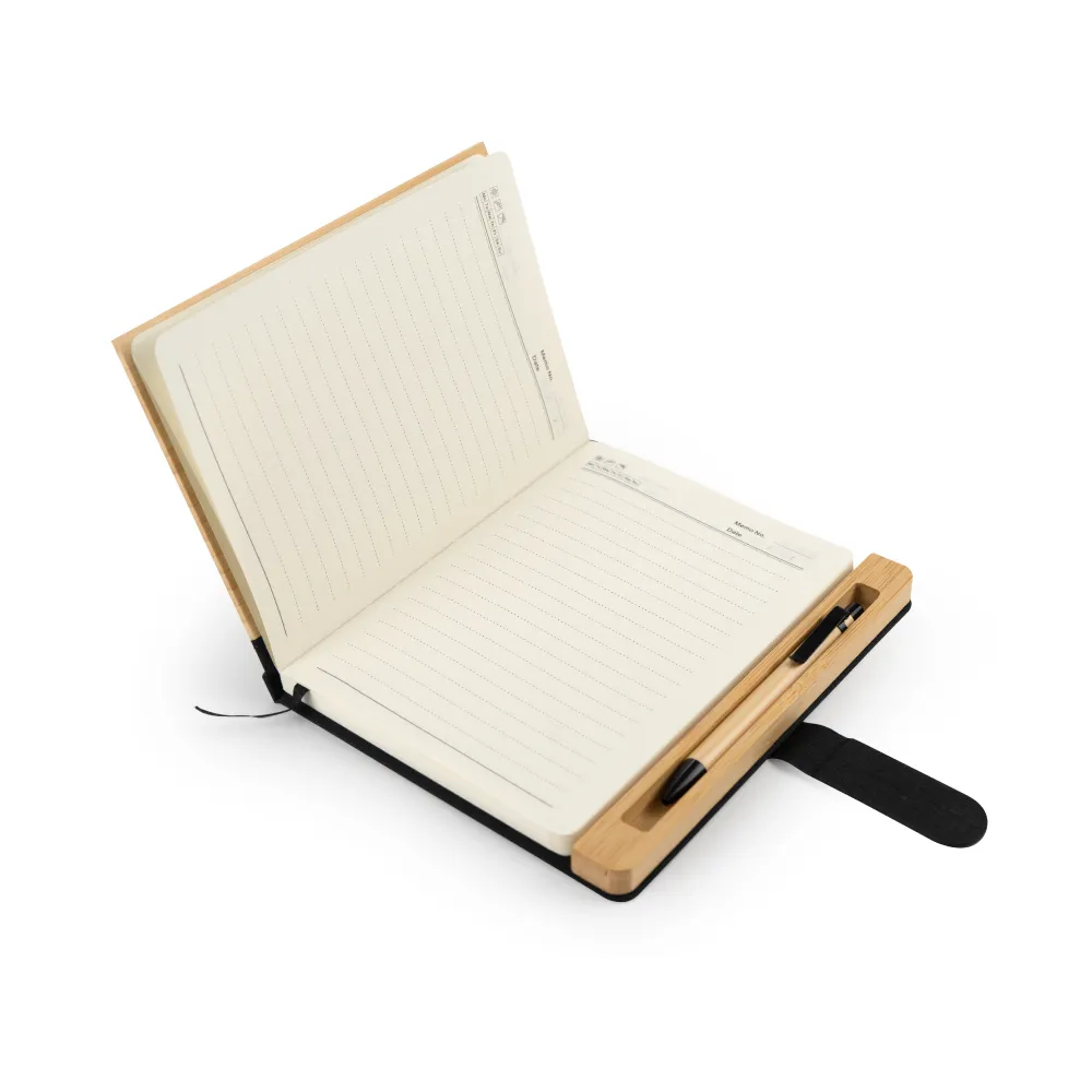 Bamboo and rPET Notebooks with Pen, A5, Bookmark & Magnetic Clasp 6