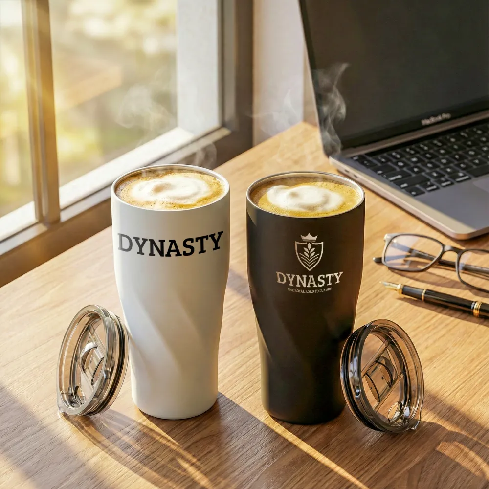 Dorniel Designs Tumblers, Transparent Lid, Recycled Stainless Steel, 540ml 12