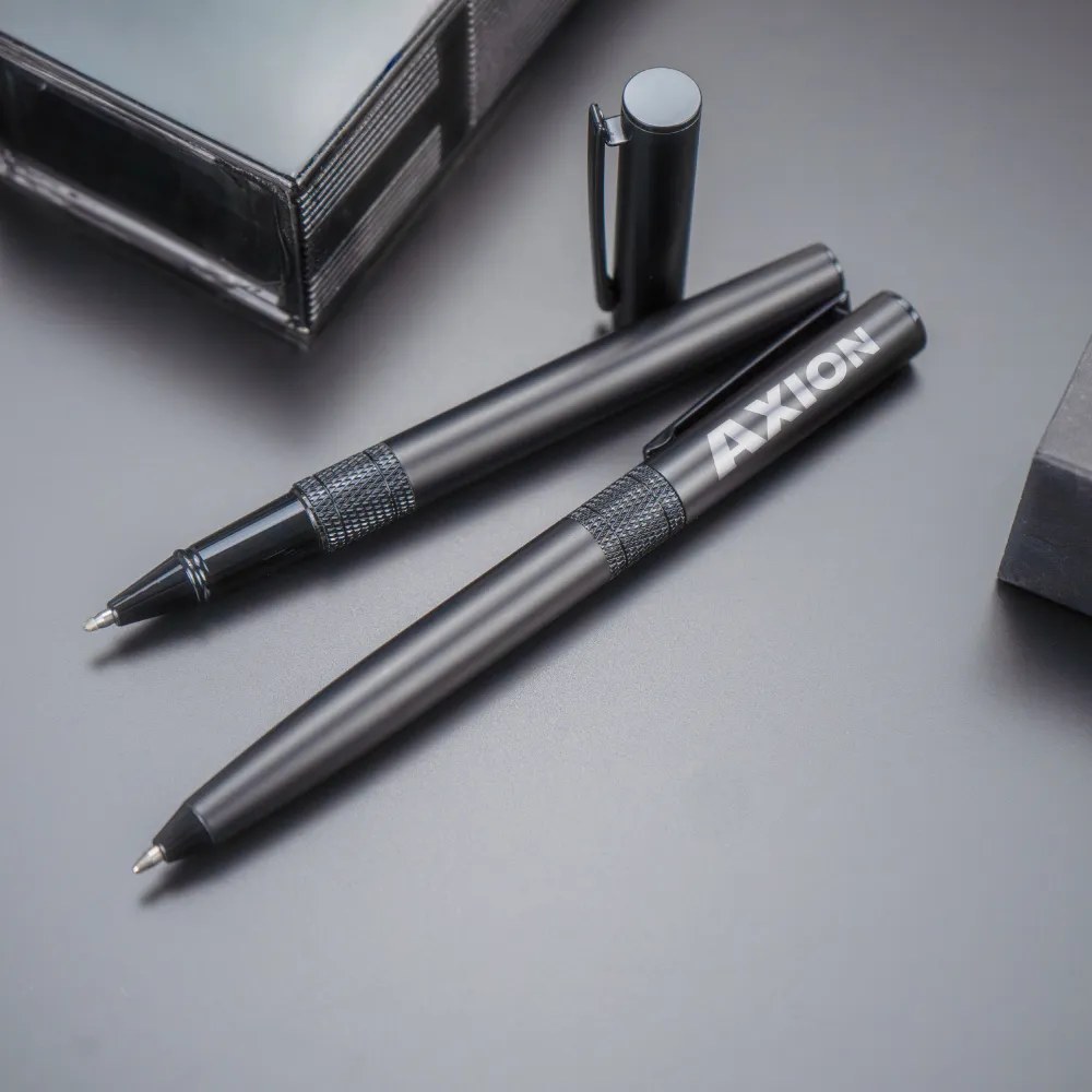 Black Metal Pen Set with Matte Finish in Hardboard Slide to Open Box 7