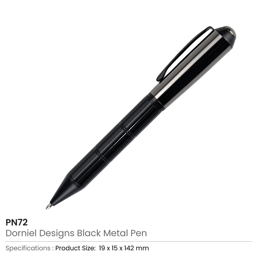 Dorniel Designs Brand Pens, Matte Black, Twist Action, Blue Ink thumbnail 1