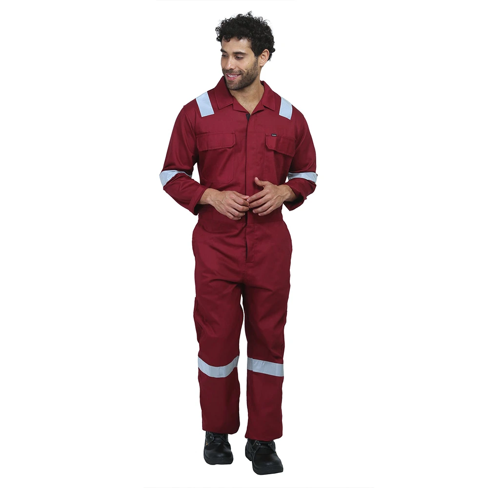 Coverall with Reflective Tape Maroon 3