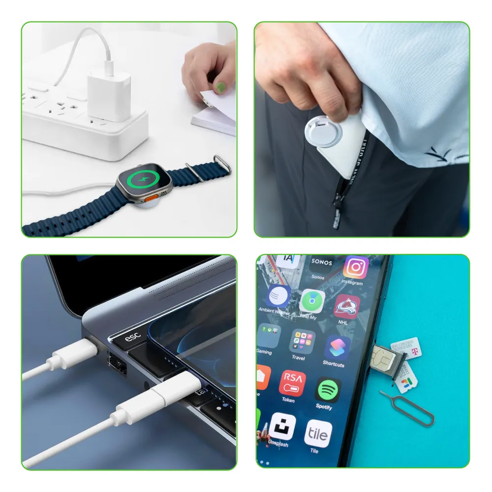 Charging Cable Kit (60W) with iWatch Charging Pad in PU Leather Pouch 10