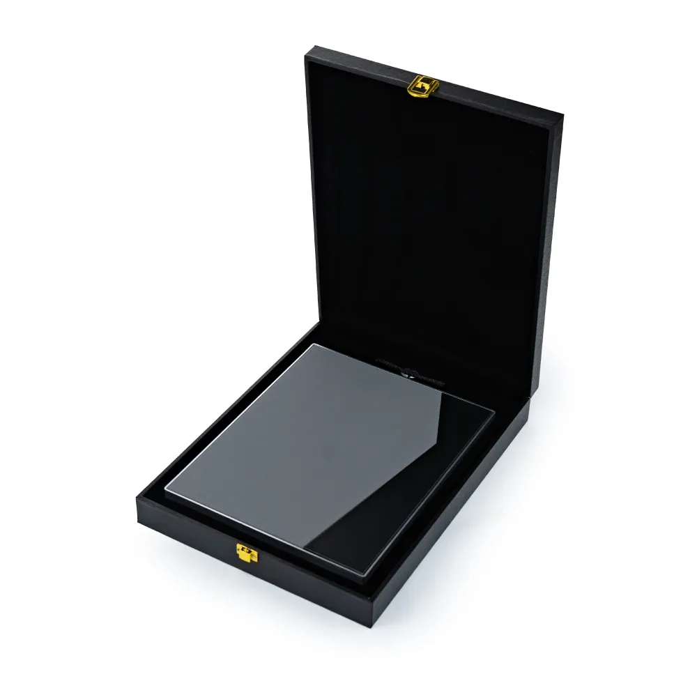 Two-Toned PU Leather Awards with Aluminum Frame & Stand in Luxury Box 4