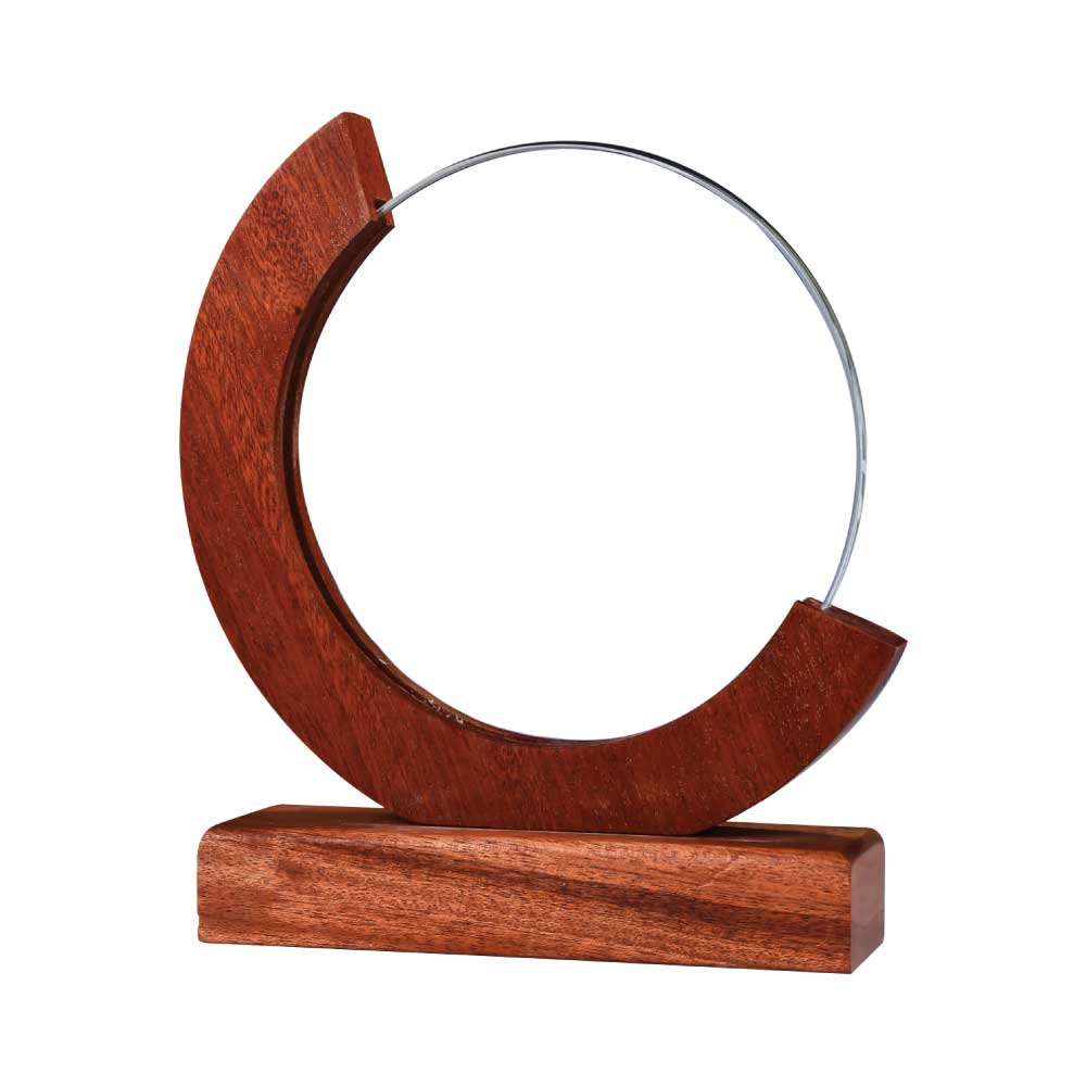 Wood Base K9 Crystal Award