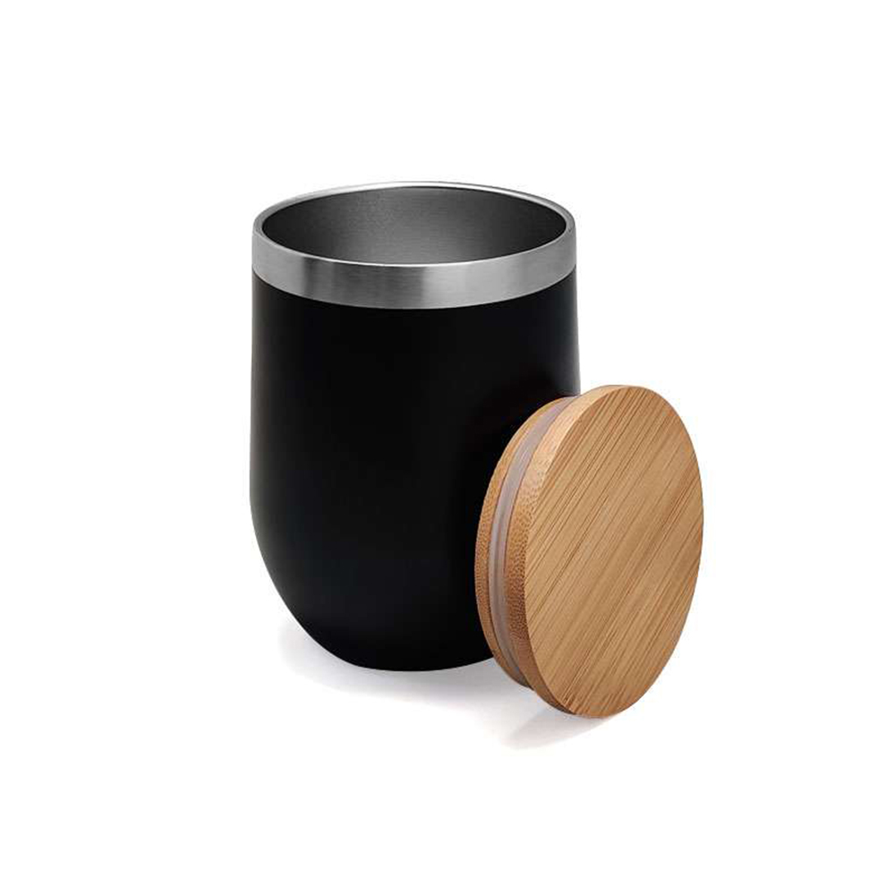 Stainless steel double wall cup with bamboo lid 6