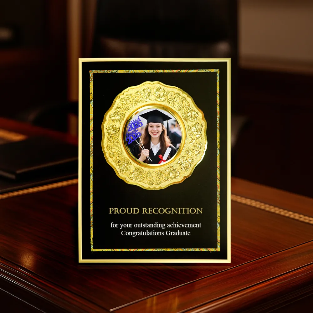 Aluminum Award Plaque A3 Size with Stand & Gold Plate in Presentation Box 2