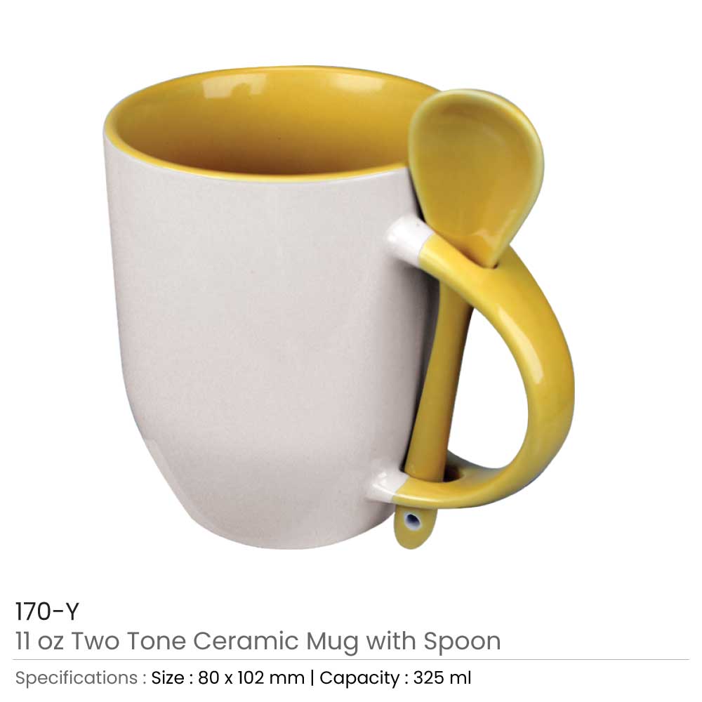 Two Tone Mug with Spoon 11oz 2