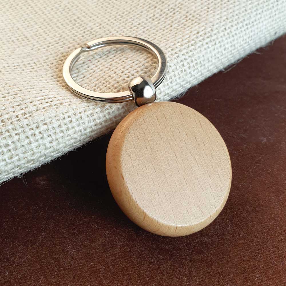 Round Wooden Keychains 4