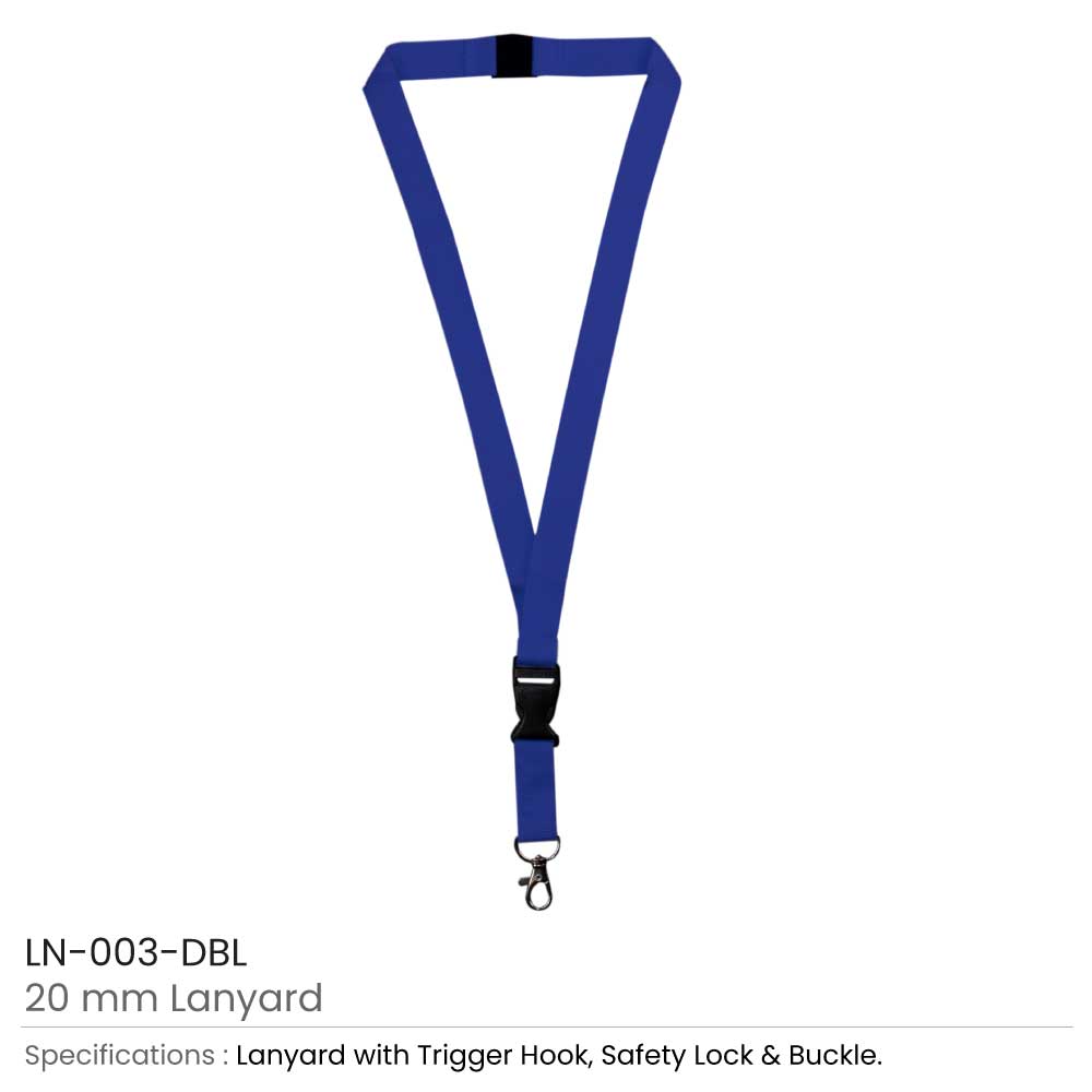 Lanyards with Hook, Safety Lock, and Buckle, 20 mm 12