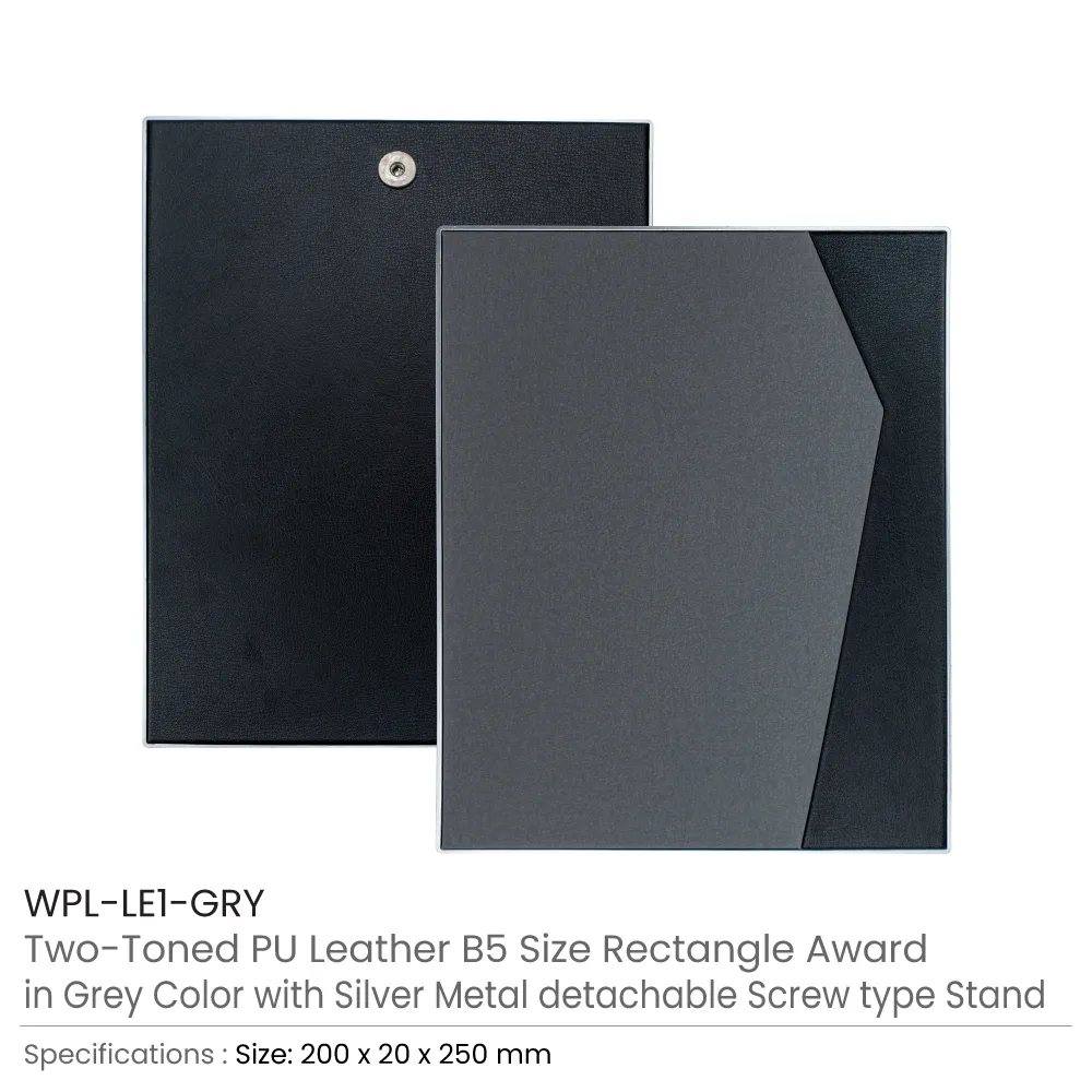 Two-Toned PU Leather Awards with Aluminum Frame & Stand in Luxury Box 7