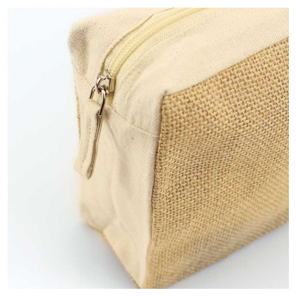 Natural Jute with Cotton Zipper Pouches  6