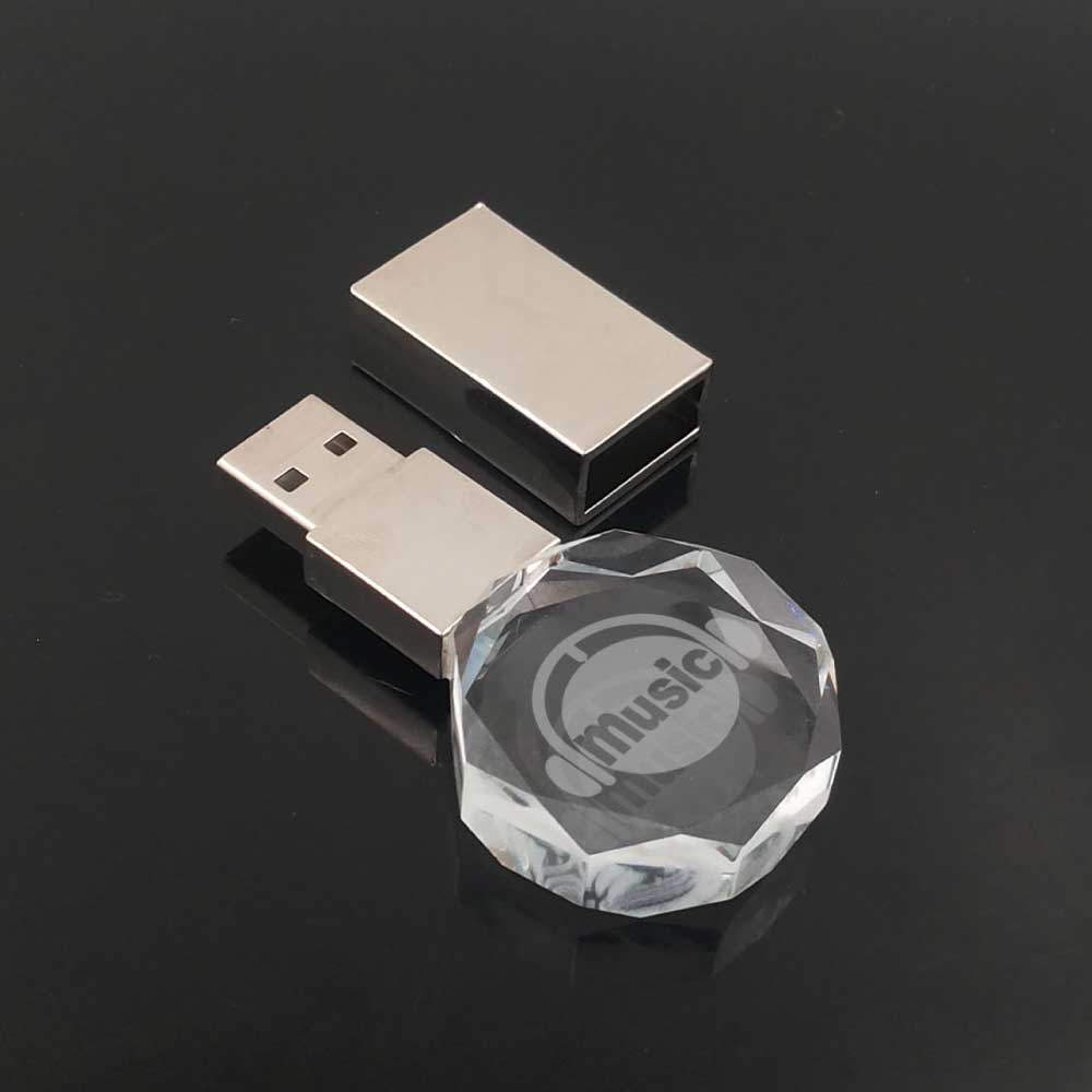 Round Crystal USB Flash Drive 3