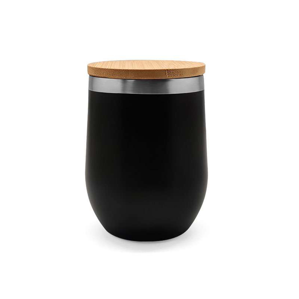 Stainless steel double wall cup with bamboo lid 5