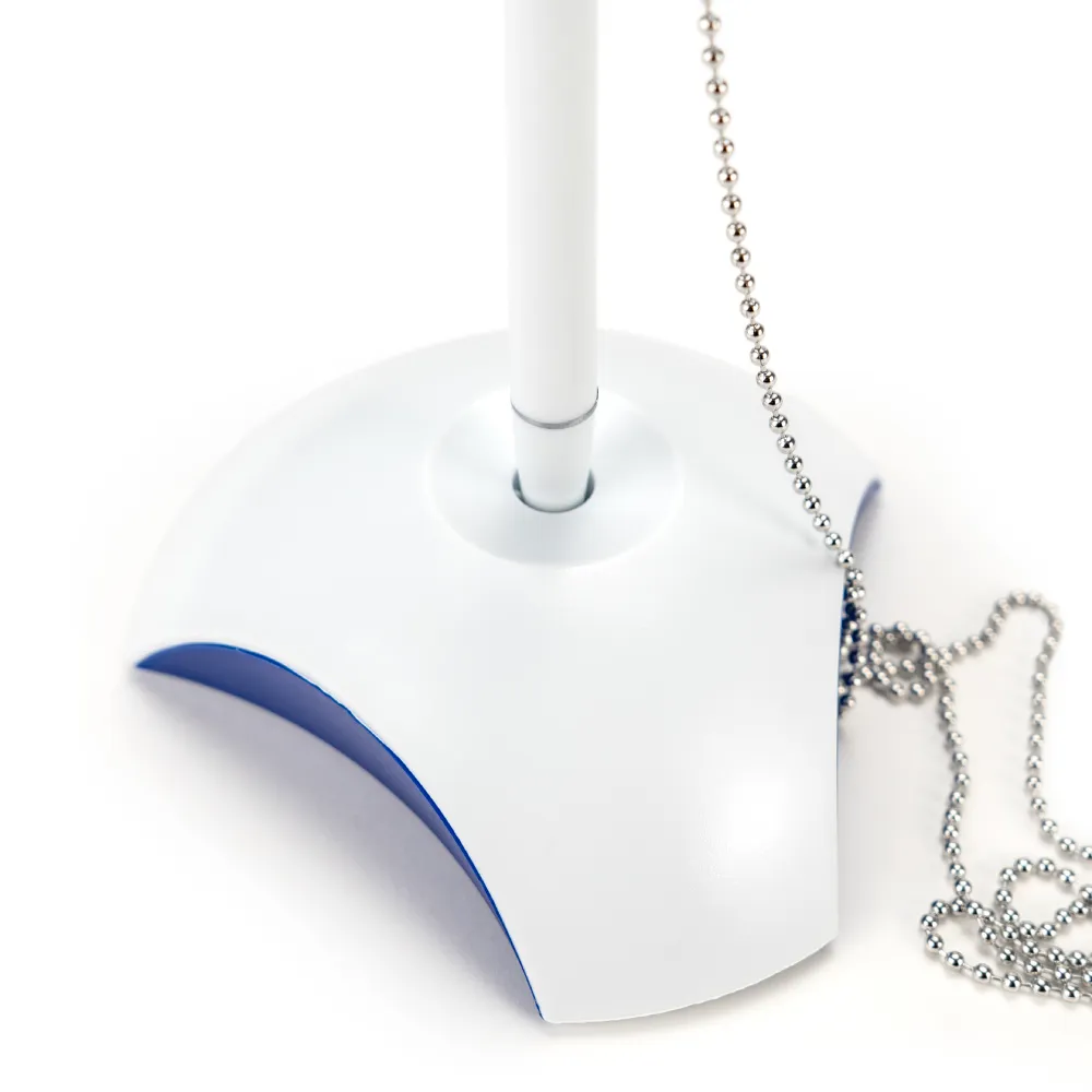 Counter Pen with Base Holder and Secured Chain – Blue Ink 9