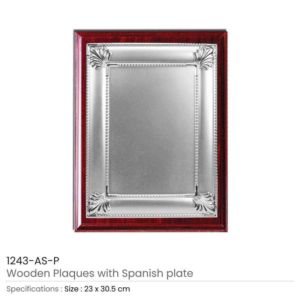 Wooden Plaques Silver Laserable Plate 1243 2