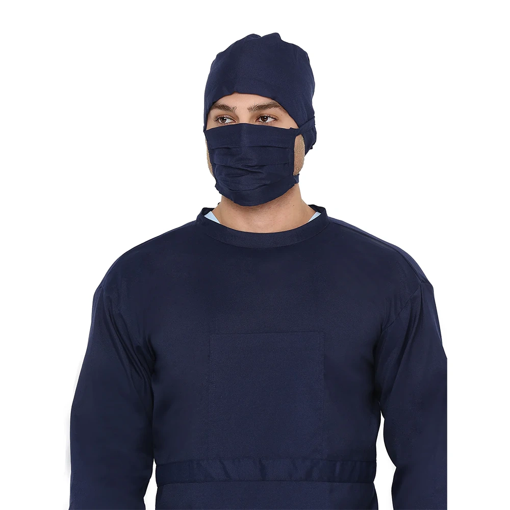 Unisex Surgical Gown / OT Gown for Doctors - Navy Blue 5