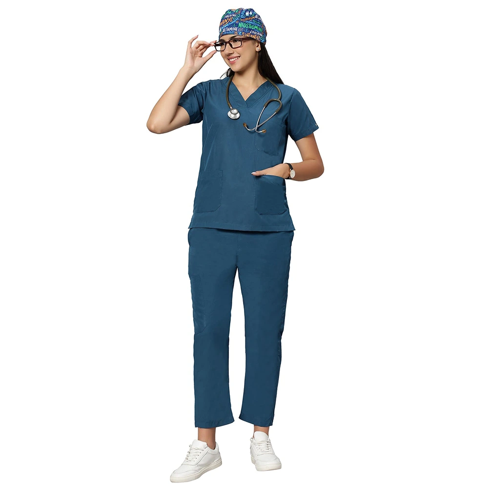 Medical Scrub Suit – Teal Blue 4