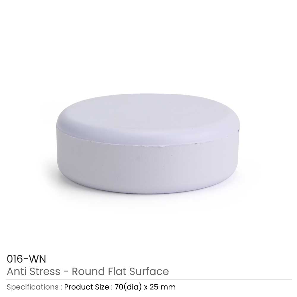 Round Anti Stress Balls White 2