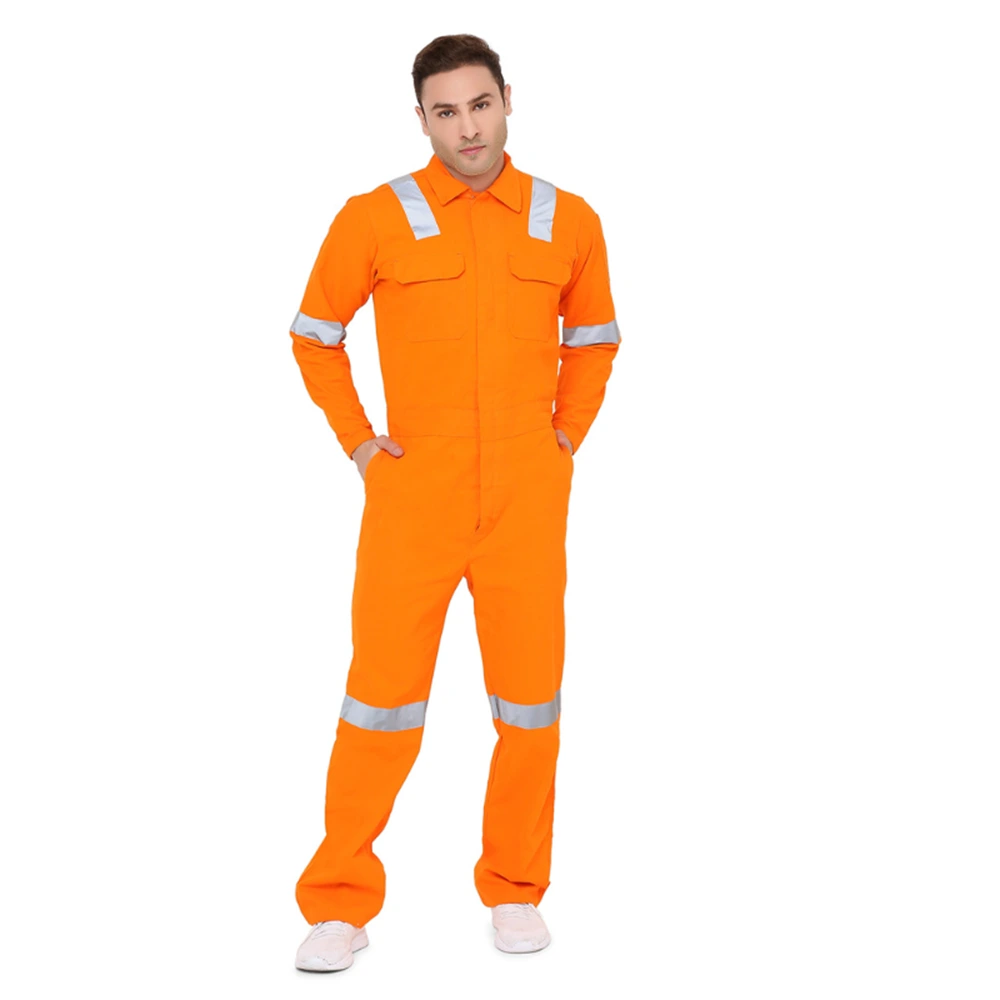 Coverall with Reflective Tape Orange