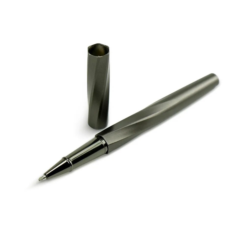 Rollerball Pens Swirl Design in Gunmetal Finish with PU Leather Box 4