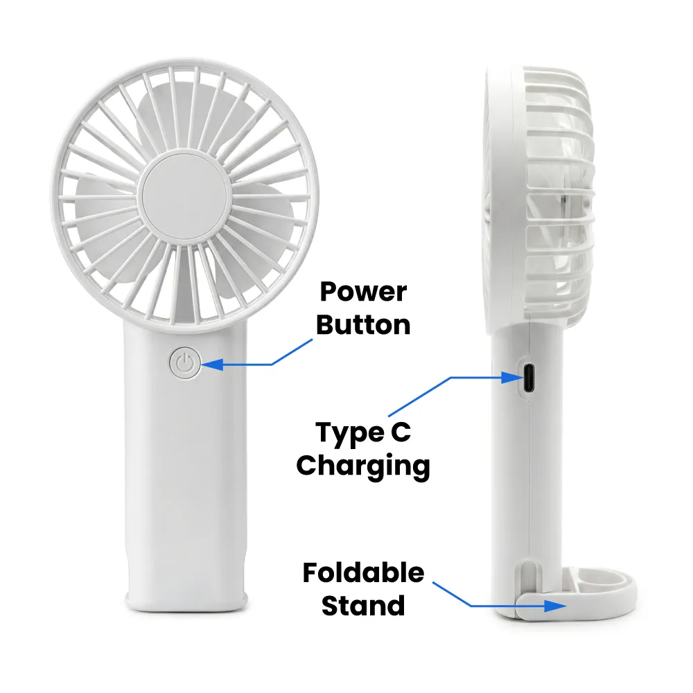Portable Rechargeable Mini Fan, Compact, Lightweight, Portable, Type C 4