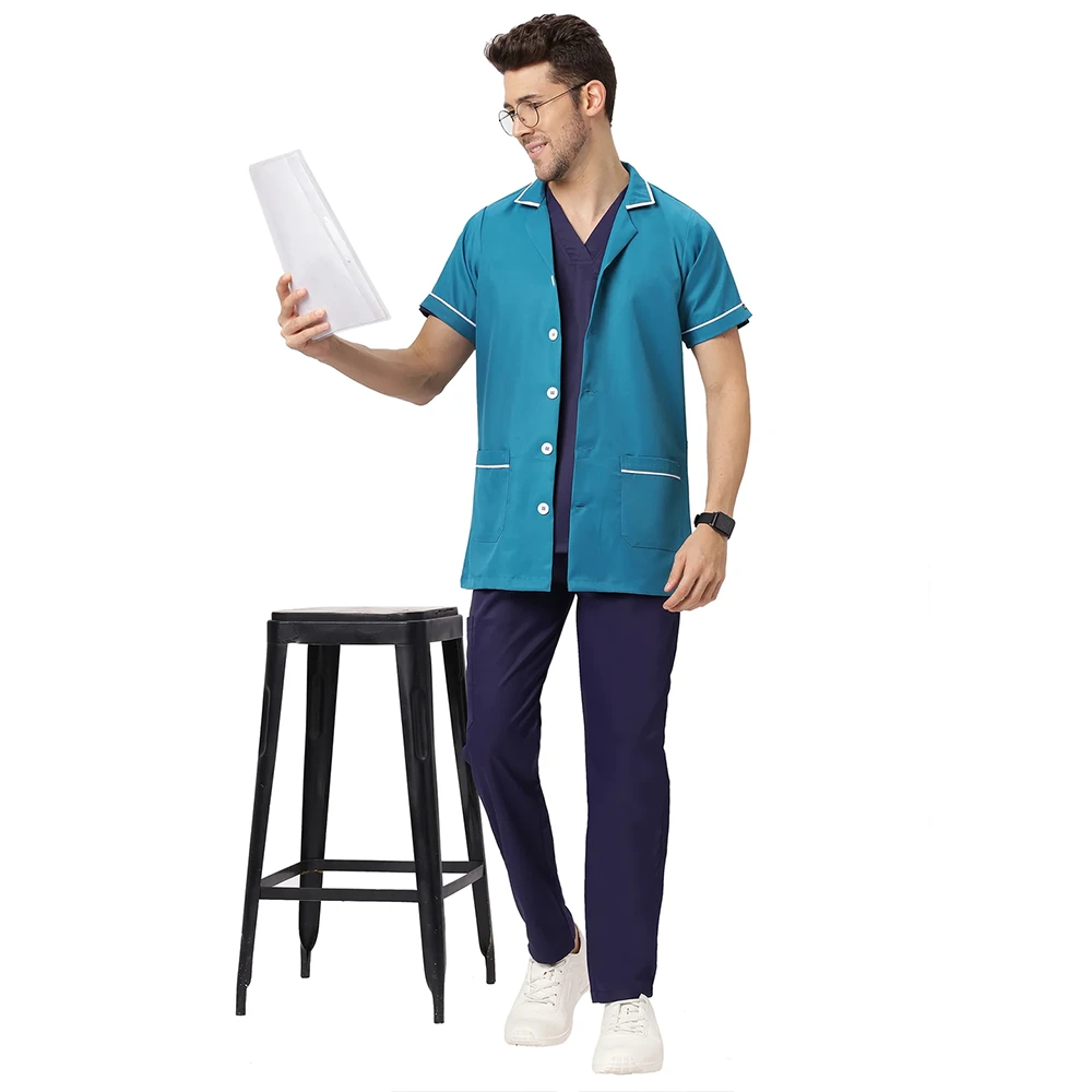 Unisex Assistant Apron / Coat - Light Teal 5