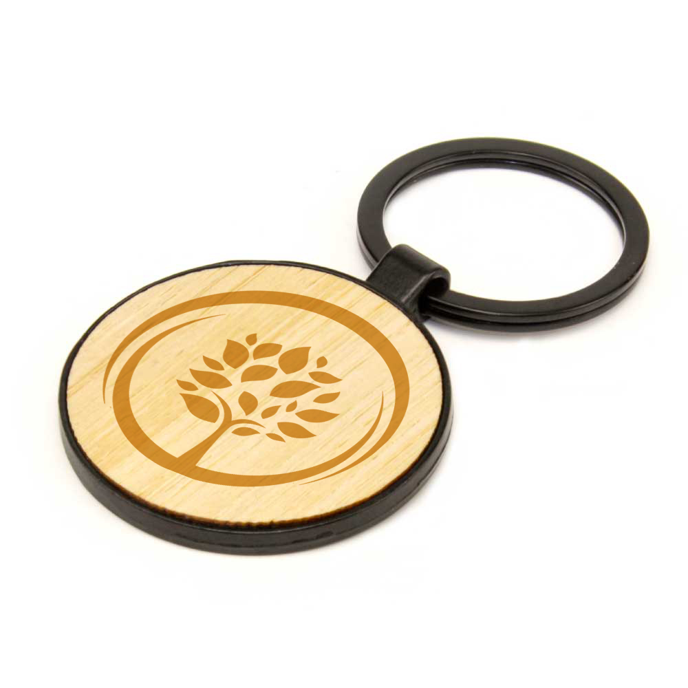 Metal Keychain with Bamboo 3