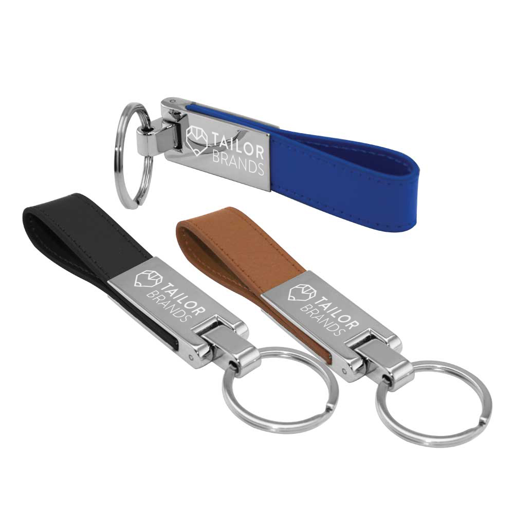 Metal Keychains with Leather Strap 6