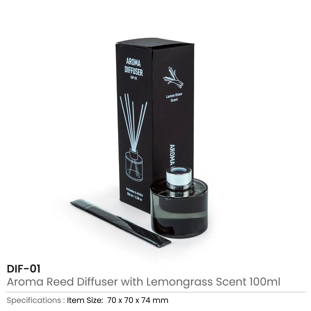 Aroma Reed Diffuser with Lemon Grass Scent 100ml & 6 Pcs Sticks 2