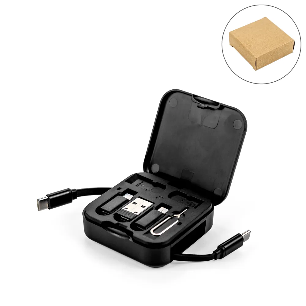 Retractable Charging Cable Set with Bamboo Top – 60W Fast Charging 5
