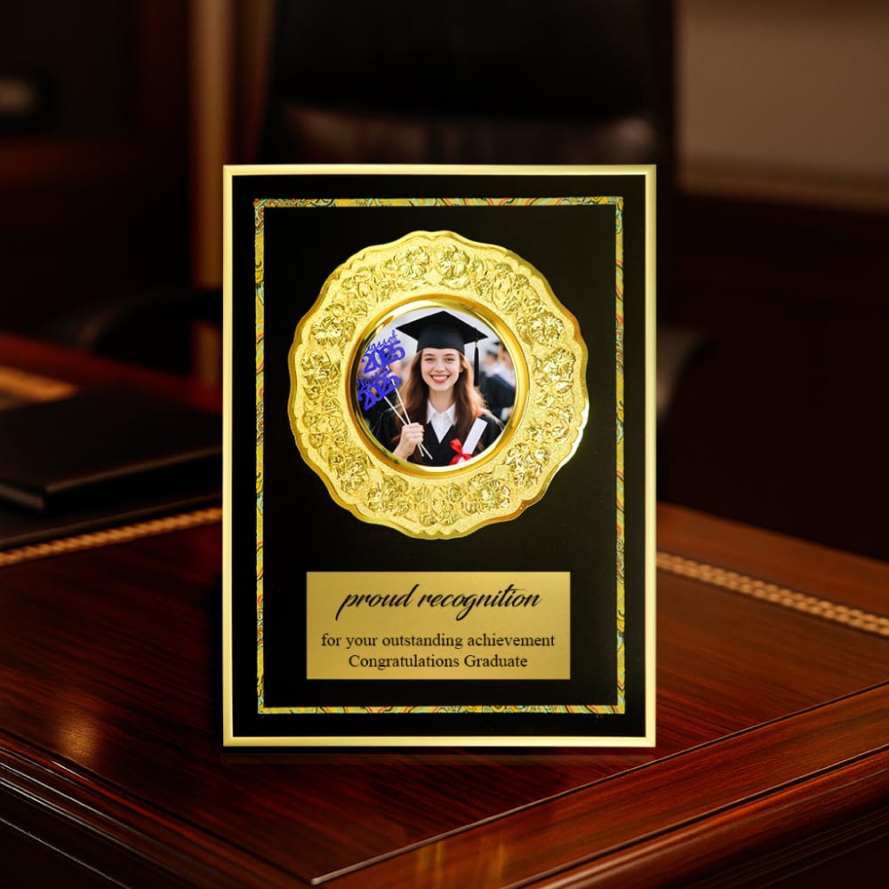 Aluminum Award Plaque A3 Size with Stand & Gold Plate in Presentation Box 1
