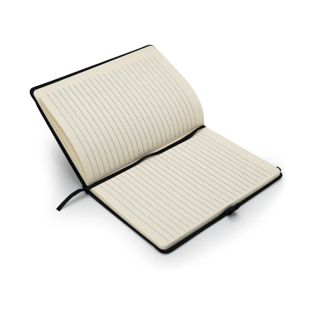 rPET and Bamboo Notebook with Pen Gift Sets in Black Cardboard Slide Box 2