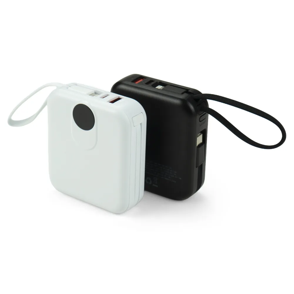 Fast Charging Digital Powerbank 38.5Wh, Built-in Type-C, 10K mAh 8