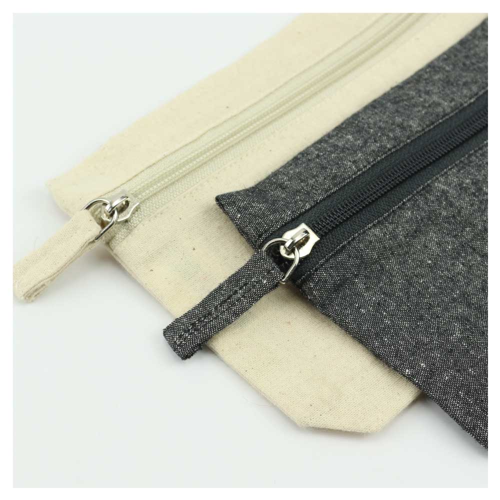 Natural Cotton Pouches with front Zipper Closure 7
