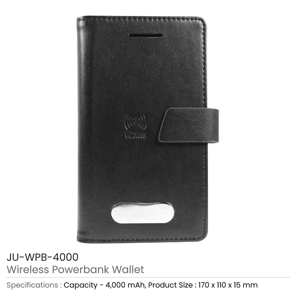 Wireless Powerbank Wallet 4,000 mAh 2
