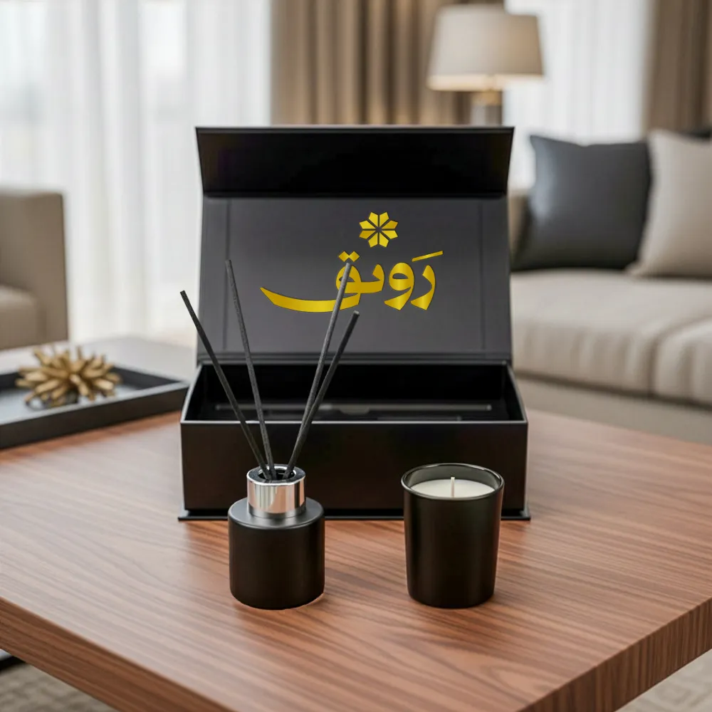 Scented Candle and Aroma Reed Diffuser with 6 Pcs Sticks Gift Sets 7