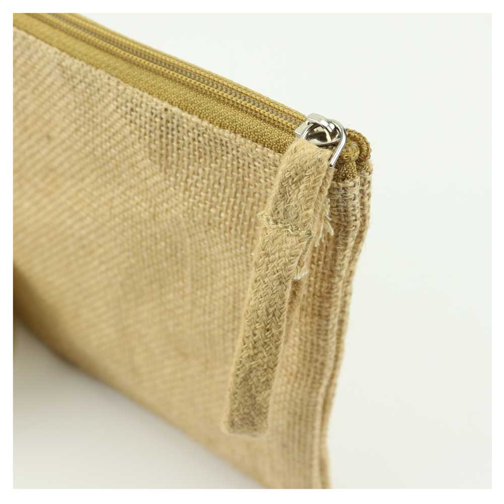 Natural Jute Zipper Pouch for Organizing Storage  7