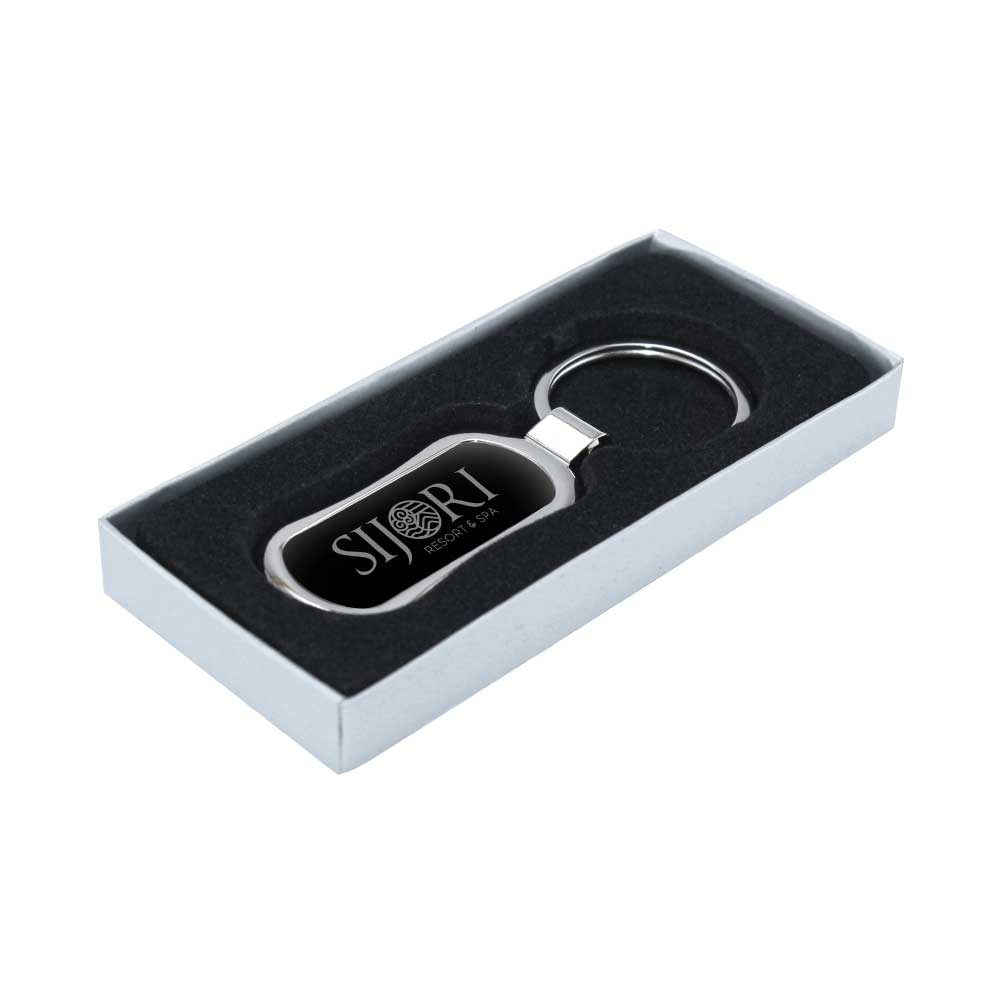 Metal Keychain Rectangular Oval 3