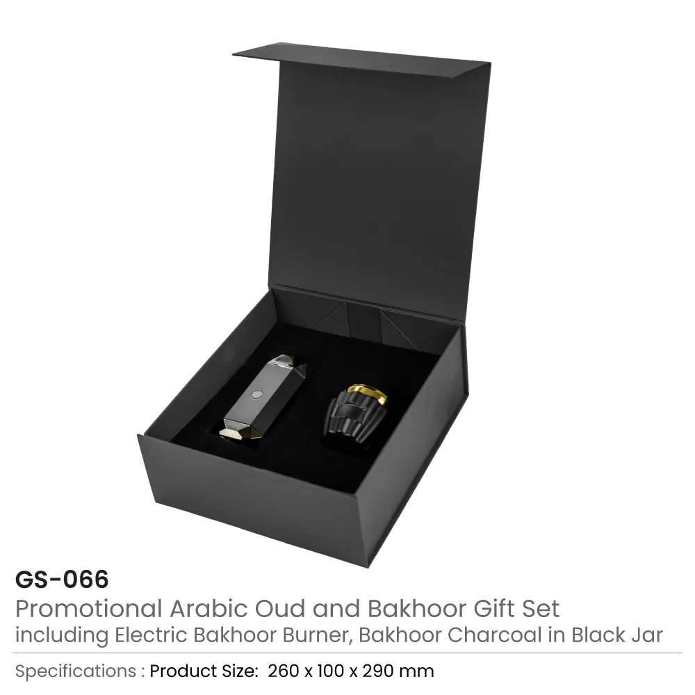Arabic Oud and Bakhoor Gift Sets in Black Magnetic Closure Gift Box 3