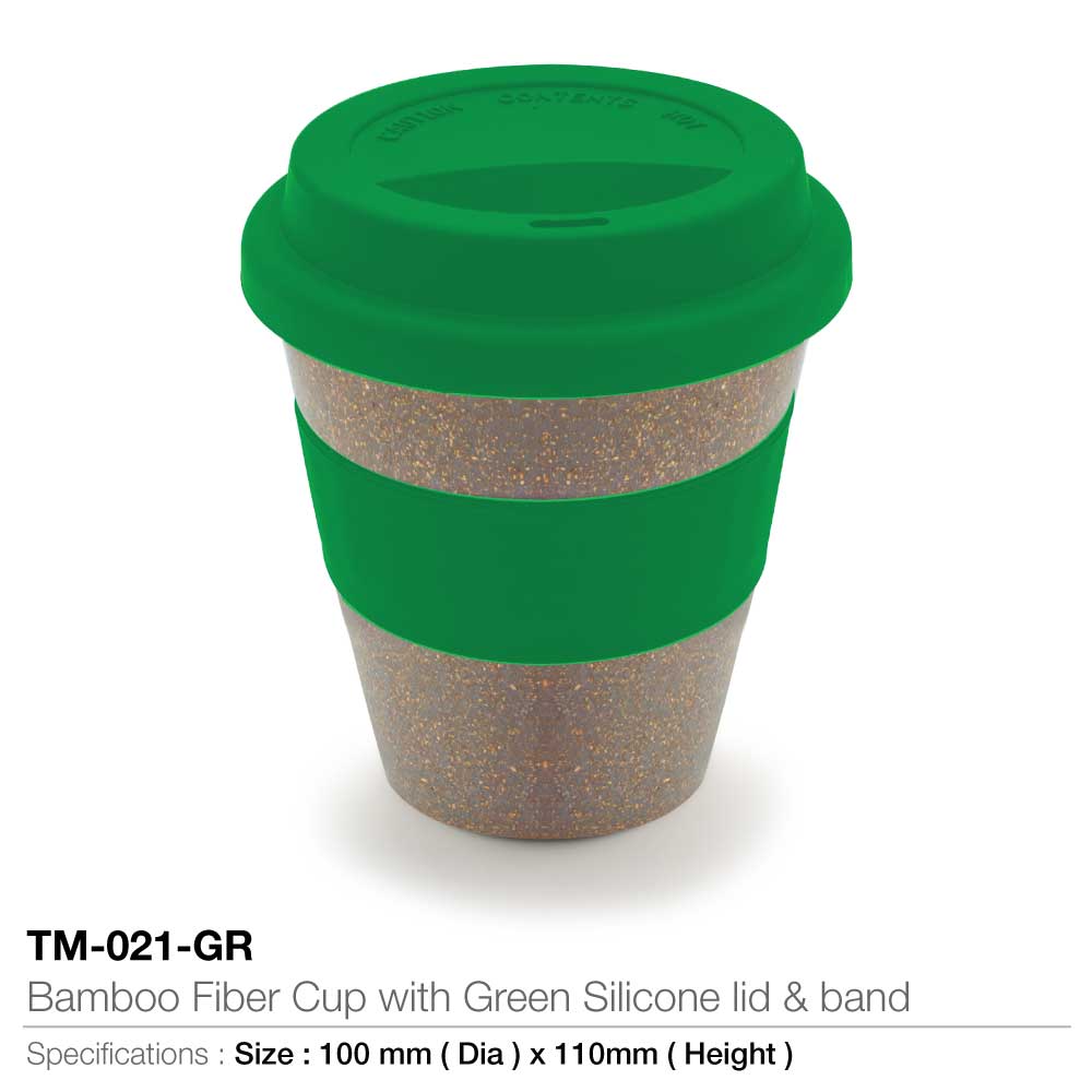 Bamboo Fiber Cups with Silicon Lid & Band 3