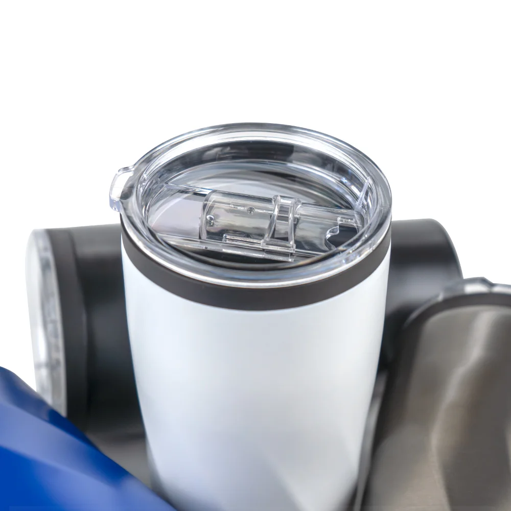 Double Wall SS Tumblers with PP Interior and Transparent Lid 580ml 10