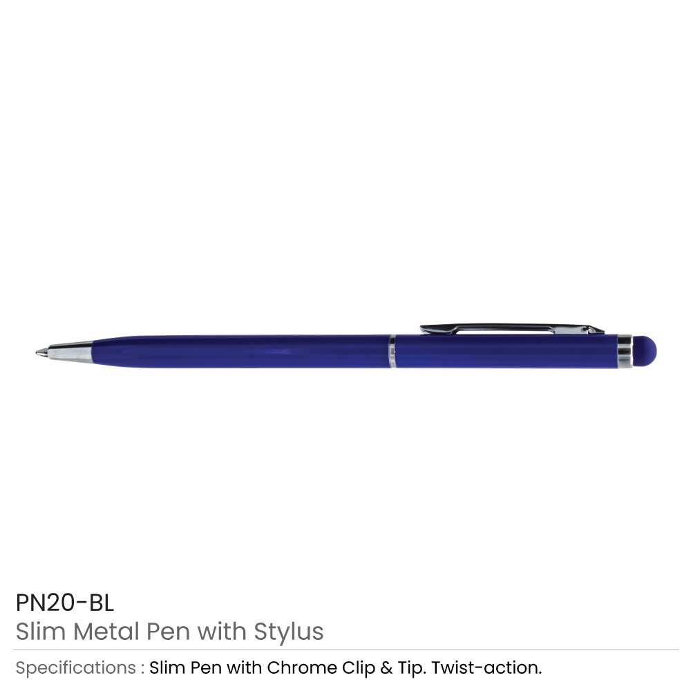 Slim Metal Pens with Stylus 2